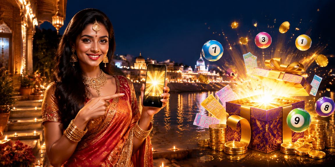 User browsing lottery and sports betting options on mobile in Delhi
